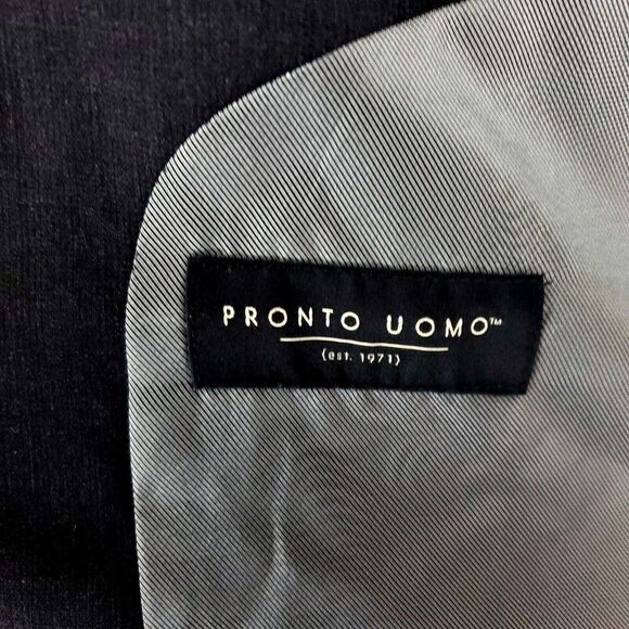 Pronto Uomo Wool 2 Button Suit Jacket 44R Gray Blazer - Picture 7 of 10